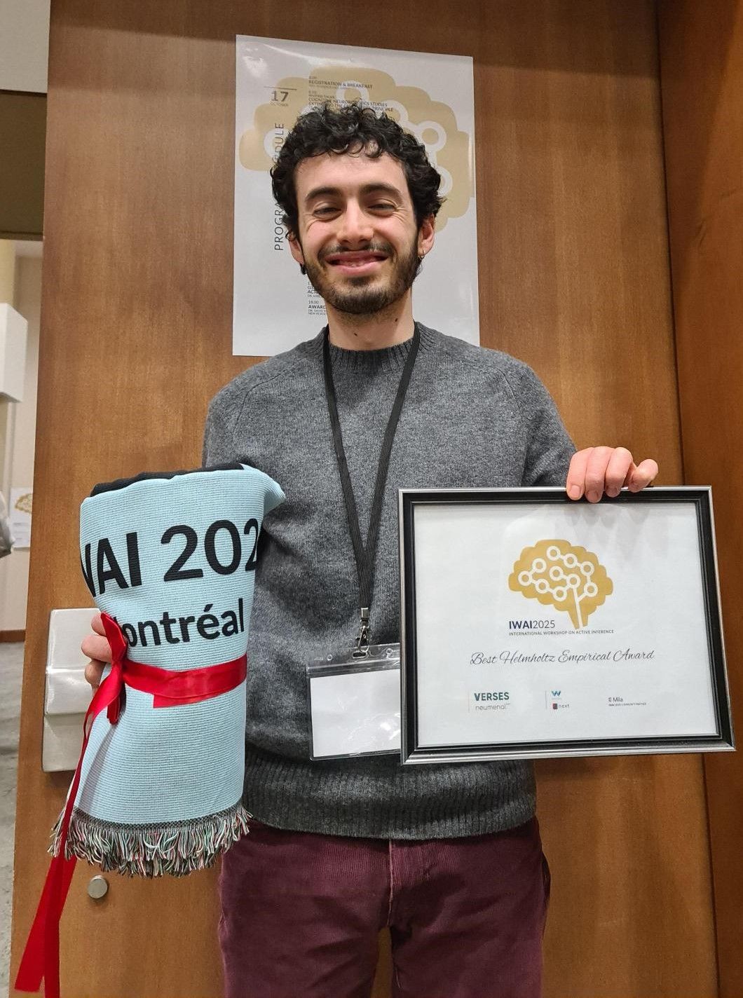 Alvaro Garrido Perez proudly showing his certificate and the famous Markot Blanket